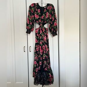 Alice + Olivia floral print chiffon maxi dress size 4